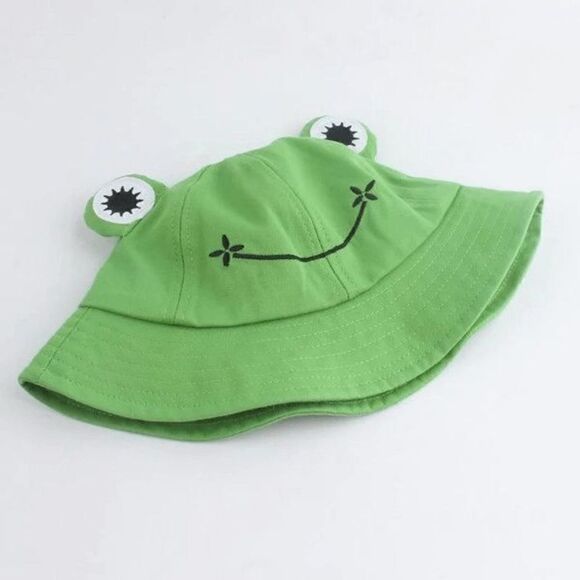 Frog Bucket Sun Wide Brim Fun Hat for Children Girls or Boys - Picture 3 of 7